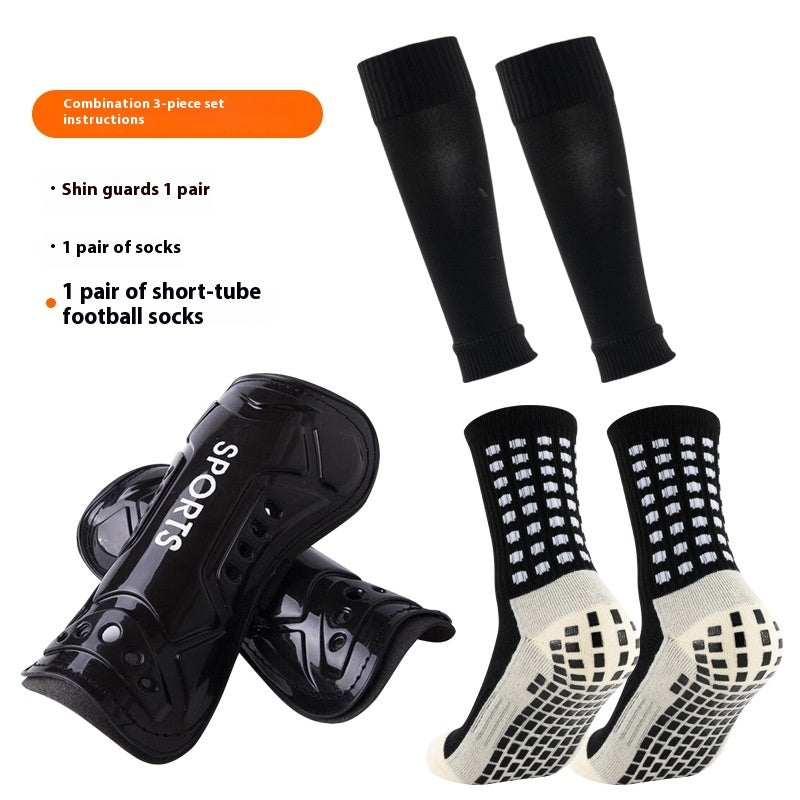 Long Soccer Shin Guard Set With Non-Slip Grip Socks