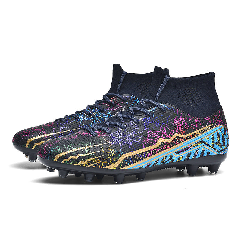 High-Top Youth Soccer Shoes with Turf Spikes for Better Traction