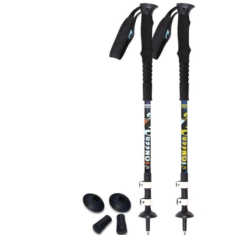 SPORTSHUB 1PC Aluminium Alloy 3-Section Telescopic Ski Poles