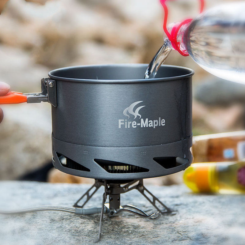 Camping Cookware and Utensil Set with Pot, Kettle, and Tableware
