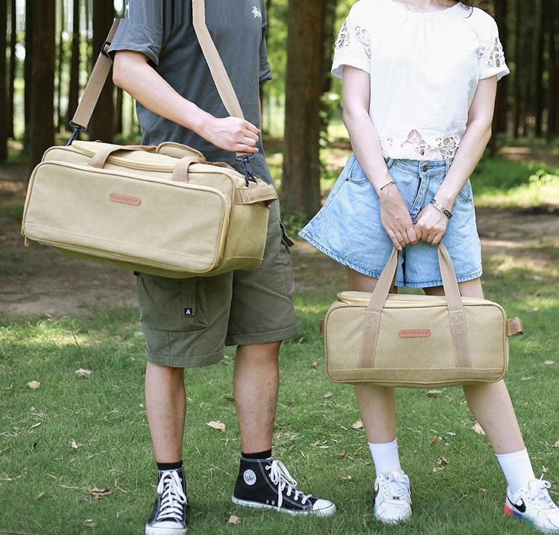 Outdoor Camping Thickened Tableware Set with Gas Stove, Cookware, and Picnic Bag